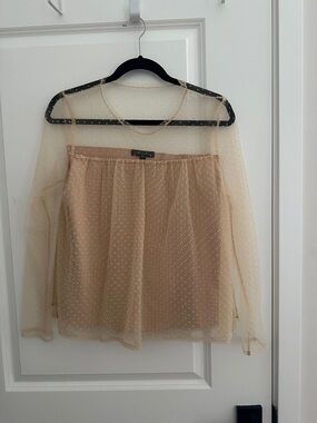 Banana Republic Blush Pink Satin Top with Black Label